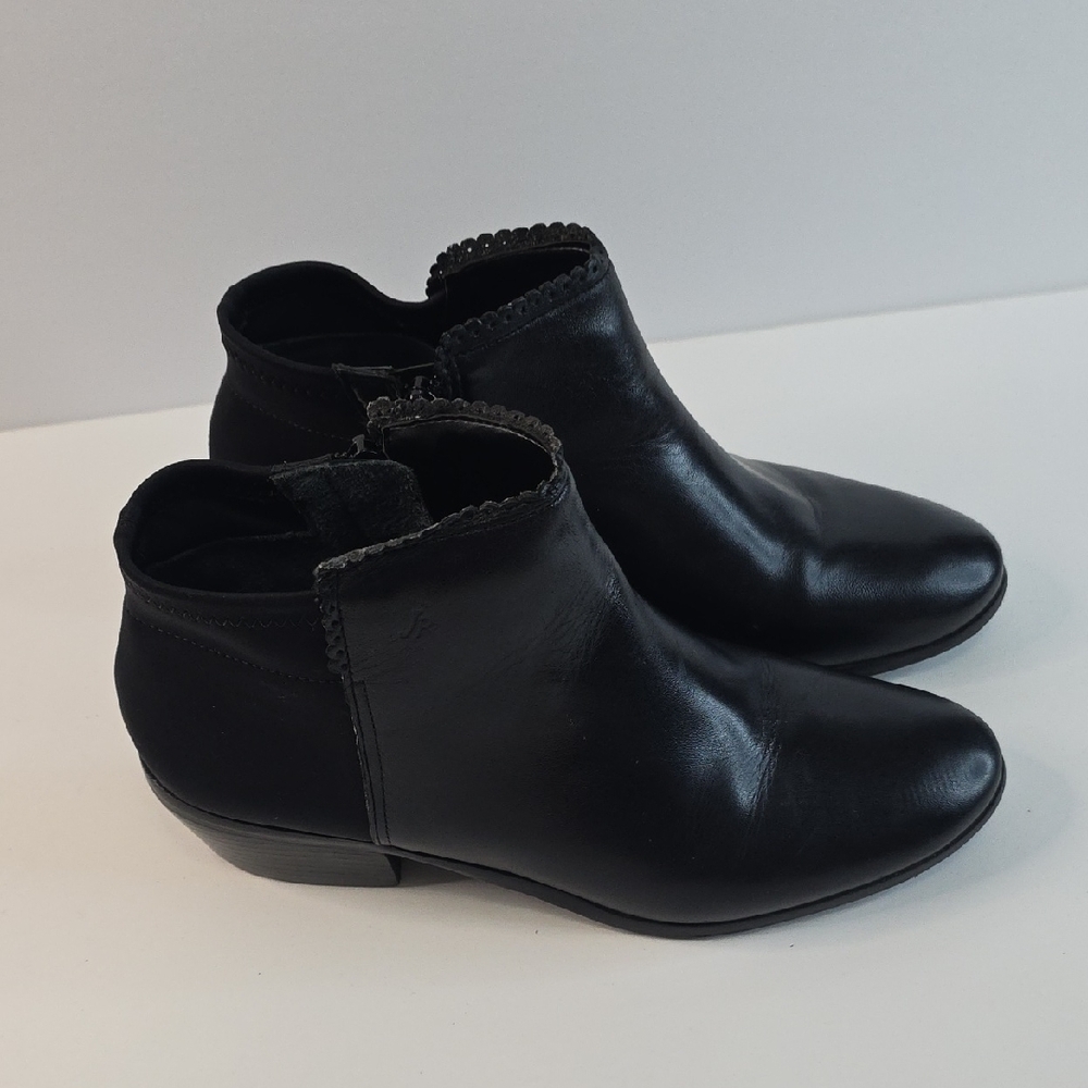 Jack Rogers Bailee Black Leather Ankle Boots Size 8.5